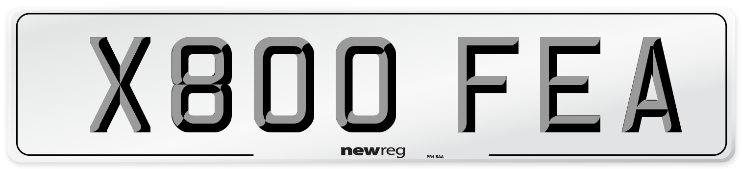 X800 FEA Number Plate from New Reg